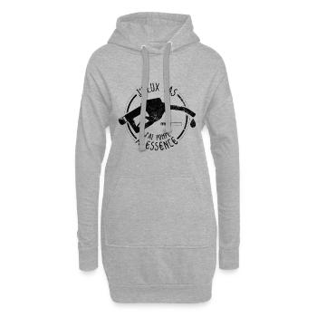 Je Peux Pas J'ai Pompe à Essence - Humour pénurie - Sweat-shirt à capuche long Femme - gris chiné - Devant