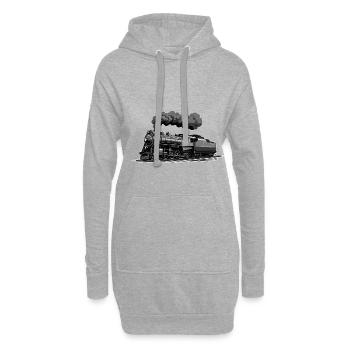 Locomotive à vapeur classique en mouvement - Sweat-shirt à capuche long Femme - gris chiné - Devant