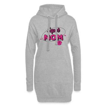 Super mom. Super maman - Sweat-shirt à capuche long Femme - gris chiné - Devant