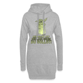 Mir nicht auf den Sack gehen du sollst - Hoodie-Kleid - Grau meliert - Vorne