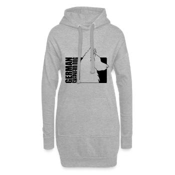 German Shepherd Dog Profil Hunde Hund Wilsigns - Hoodie-Kleid - Grau meliert - Vorne