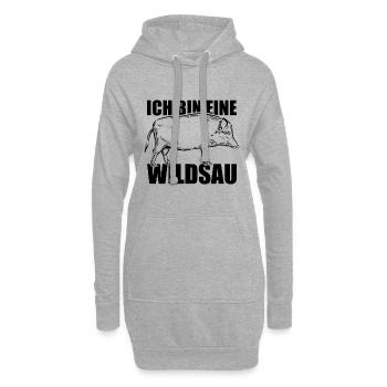 Ich bin eine Wildsau - Sticker - Hoodie-Kleid - Grau meliert - Vorne