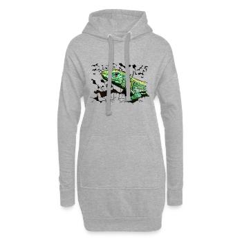 Eine Eidechse im Garten - Hoodie-Kleid - Grau meliert - Vorne