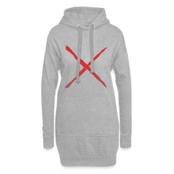 Croix - Sweat-shirt à capuche long Femme - gris chiné - Devant