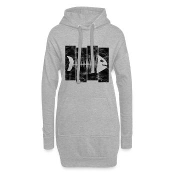 Arêtes de poisson pour pêcheurs, pêcheurs et enfants | Poissons - Sweat-shirt à capuche long Femme - gris chiné - Devant