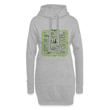 Hebamme International grü - Hoodie-Kleid - Grau meliert - Vorne