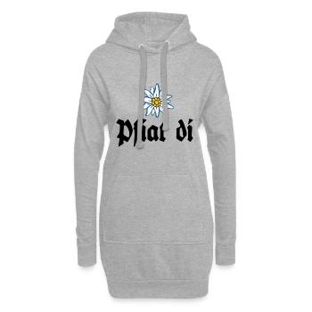 Pfiat di - Alpen Edelweiß Gruß aus Bayern - Hoodie-Kleid - Grau meliert - Vorne