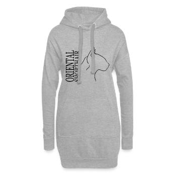 Profil oriental à poil court Chat Chat Wilsigns - Sweat-shirt à capuche long Femme - gris chiné - Devant