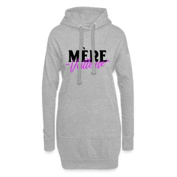Mère veilleuse. Mère merveilleuse - Sweat-shirt à capuche long Femme - gris chiné - Devant