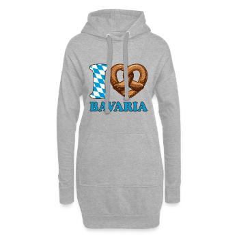 J’aime le bretzel de Bavière - Coeur - Dire - Sweat-shirt à capuche long Femme - gris chiné - Devant