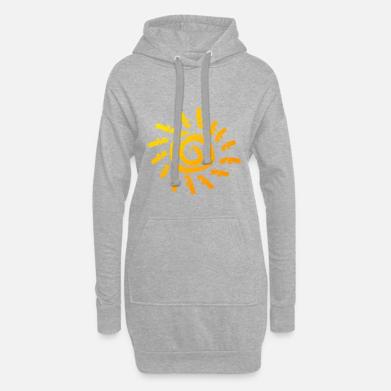 Sonne - Hoodie-Kleid - Grau meliert