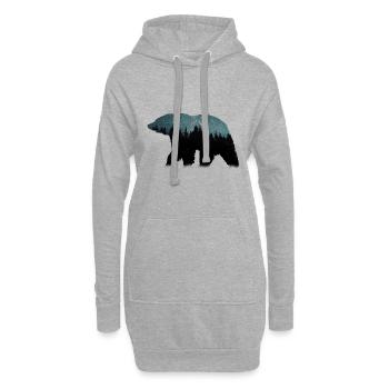 Ours avec des étoiles - Sweat-shirt à capuche long Femme - gris chiné - Devant