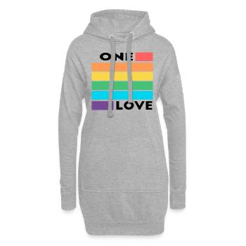 LGBTQ Un amour - Sweat-shirt à capuche long Femme - gris chiné - Devant