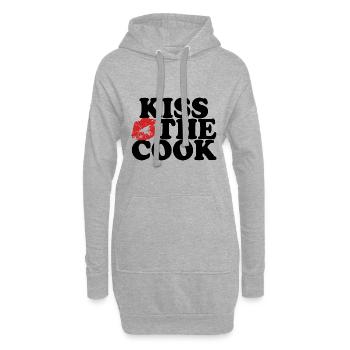 Embrasser le cuisinier - kochen - Spruch - Sweat-shirt à capuche long Femme - gris chiné - Devant