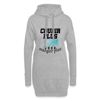 Courir Plus Run Running Manger Humour Fun - Sweat-shirt à capuche long Femme - gris chiné - Devant