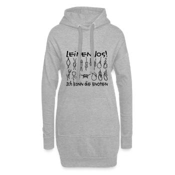 Leinen Los | Seemannsknoten - Hoodie-Kleid - Grau meliert - Vorne
