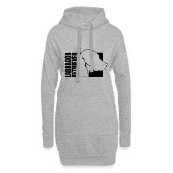 Labrador Retriever Profil Labbi Dogs Wilsigns - Sweat-shirt à capuche long Femme - gris chiné - Devant