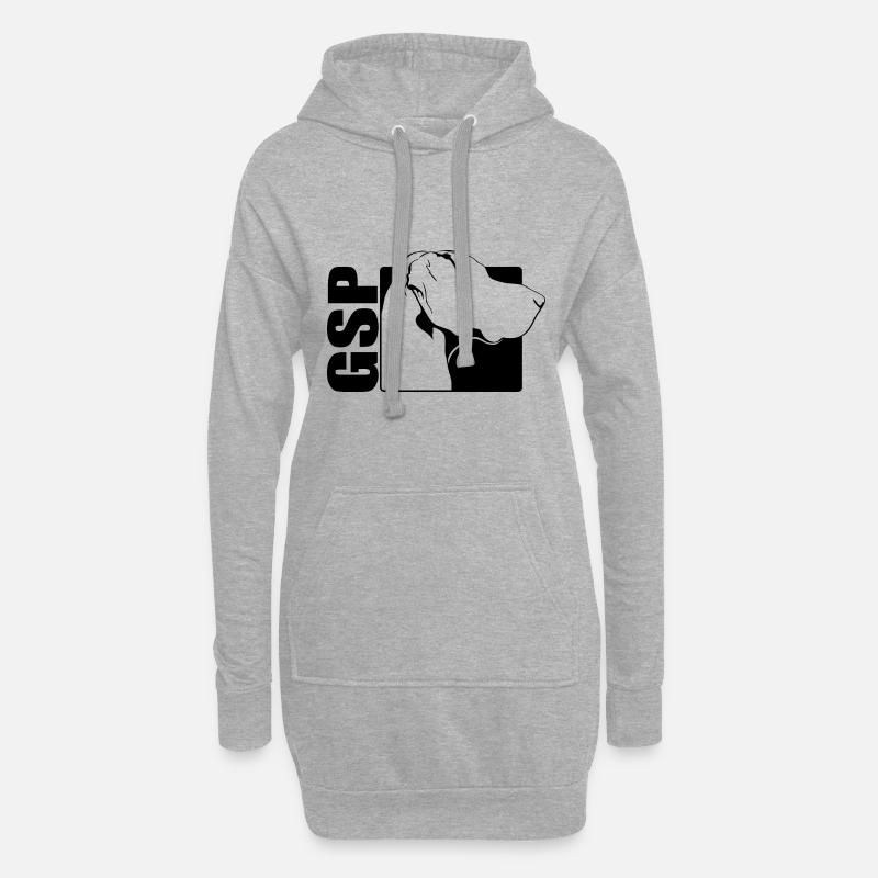 GSP German Shorthaired Pointer Profile Wilsigns - Sweat-shirt à capuche long Femme - gris chiné