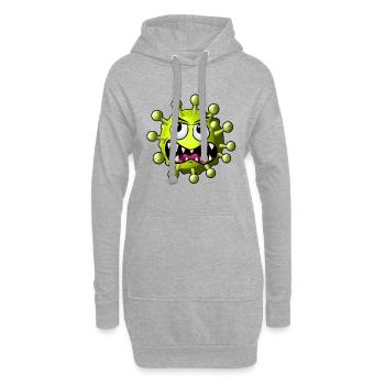 Virus corona de dessin animé - Sweat-shirt à capuche long Femme - gris chiné - Devant