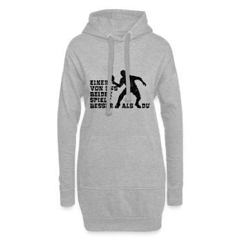 Einer von uns beiden spielt besser Tischtennis - Hoodie-Kleid - Grau meliert - Vorne
