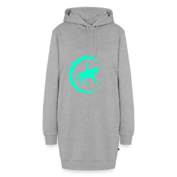 Reiten - Hoodie-Kleid - Grau meliert - Vorne