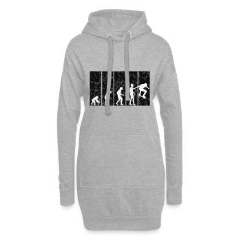 Skateboarder Skateboard Skater Skate Evolution - Hoodie-Kleid - Grau meliert - Vorne