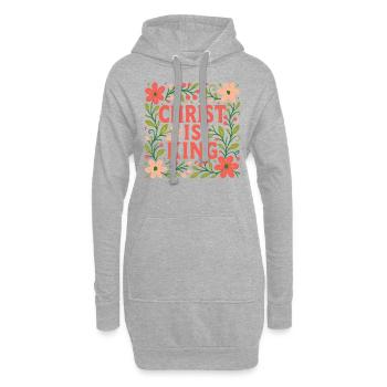 Jesus Ist König Christliche Glaubensfrau - Hoodie-Kleid - Grau meliert - Vorne