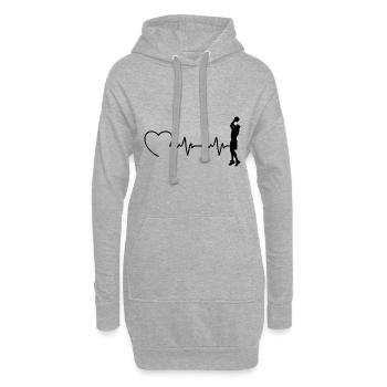 Basketteur basket-ball EKG - Sweat-shirt à capuche long Femme - gris chiné - Devant