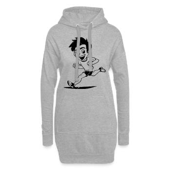 Marathon Läufer Skizze - Hoodie-Kleid - Grau meliert - Vorne