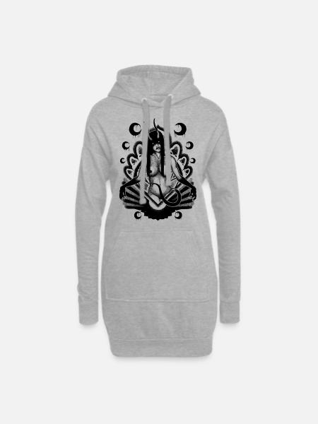 Dämonenmädchen - Hoodie-Kleid - Grau meliert