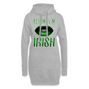 Embrasse-moi, je suis irlandais | kiss me i’m irish - Sweat-shirt à capuche long Femme - gris chiné - Devant