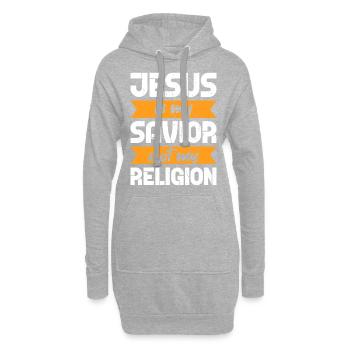 Jésus Christ - Sweat-shirt à capuche long Femme - gris chiné - Devant