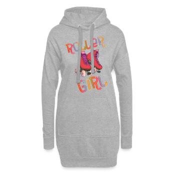 Patins à roulettes - Roller Girl avec patins à roulettes 80 - Sweat-shirt à capuche long Femme - gris chiné - Devant