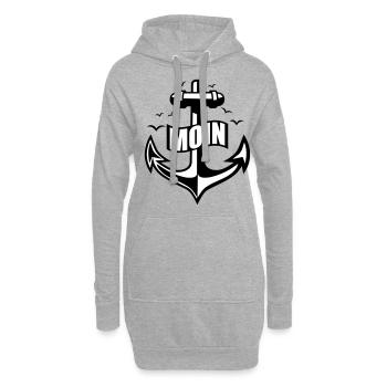106 MOIN Anker Möwen - Hoodie-Kleid - Grau meliert - Vorne