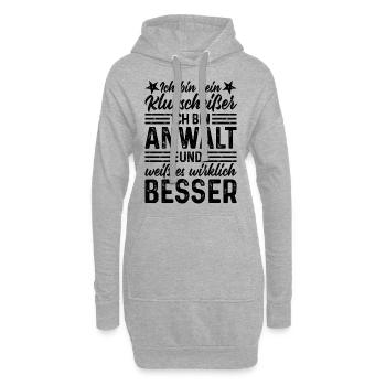 Rechtsanwalt Ich bin kein Klugscheißer Anwalt - Hoodie-Kleid - Grau meliert - Vorne