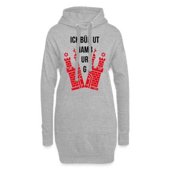 Ick Bün Ut Hamburg (Plattdeutsch / Wappen) - Hoodie-Kleid - Grau meliert - Vorne