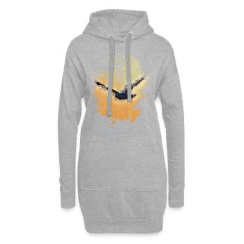 Vogel - Hoodie-Kleid - Grau meliert - Vorne