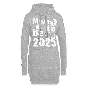 Mère 2025 chargement, je serai maman en 2025 - Sweat-shirt à capuche long Femme - gris chiné - Devant