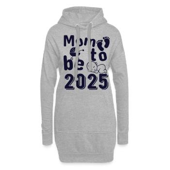 Mère 2025 chargement, je serai maman en 2025 - Sweat-shirt à capuche long Femme - gris chiné - Devant