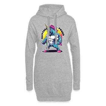 T Shirt Design GLITTER Power - Hoodie-Kleid - Grau meliert - Vorne