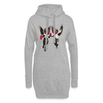 Spraying Angels - Hoodie-Kleid - Grau meliert - Vorne