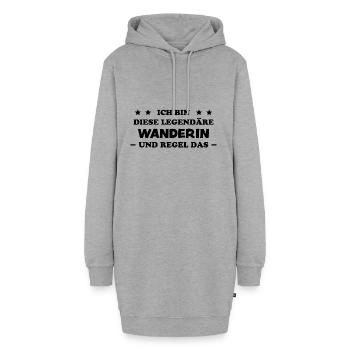 Wanderin Lustiger Spruch Outdoor Wandern Geschenk - Hoodie-Kleid - Grau meliert - Vorne
