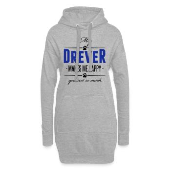 My Drever makes me happy - Hoodie-Kleid - Grau meliert - Vorne