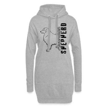 Aussies animaux de compagnie chien de garde - Sweat-shirt à capuche long Femme - gris chiné - Devant
