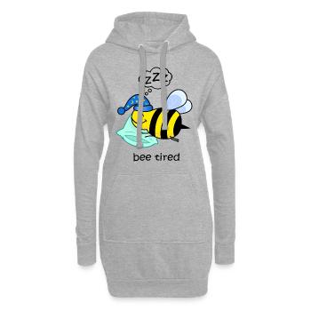 bee tired, drôle d’abeille fatiguée animaux doux dormir - Sweat-shirt à capuche long Femme - gris chiné - Devant