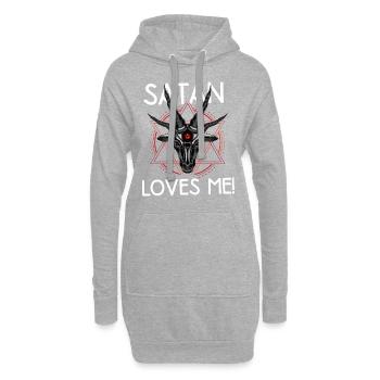 Teufel Hölle - Satan m’aime - Sweat-shirt à capuche long Femme - gris chiné - Devant