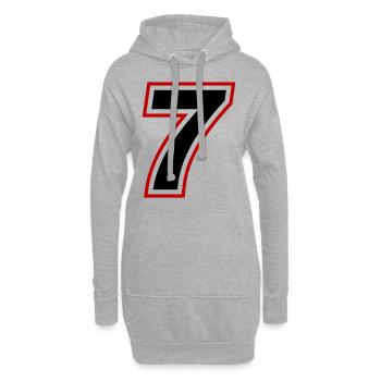 7 nombre symbole - Sweat-shirt à capuche long Femme - gris chiné - Devant