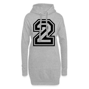 2 Numéro de numéro - Sweat-shirt à capuche long Femme - gris chiné - Devant