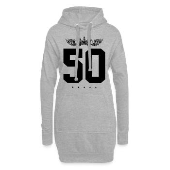 Couronne de 50 numéros - Sweat-shirt à capuche long Femme - gris chiné - Devant
