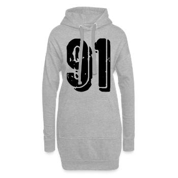 Maillot à 91 numéros - Sweat-shirt à capuche long Femme - gris chiné - Devant
